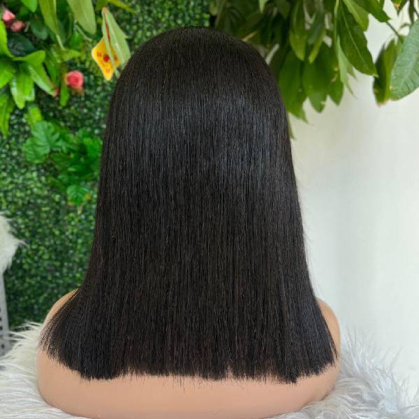 Natural color 13*4 lace frontal bob density.